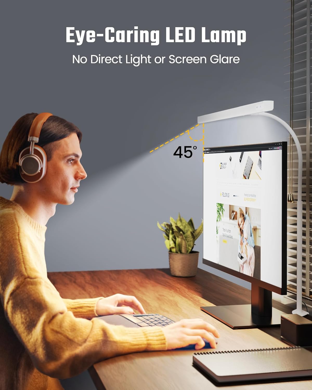 LED Desk Lamp, White, 12W