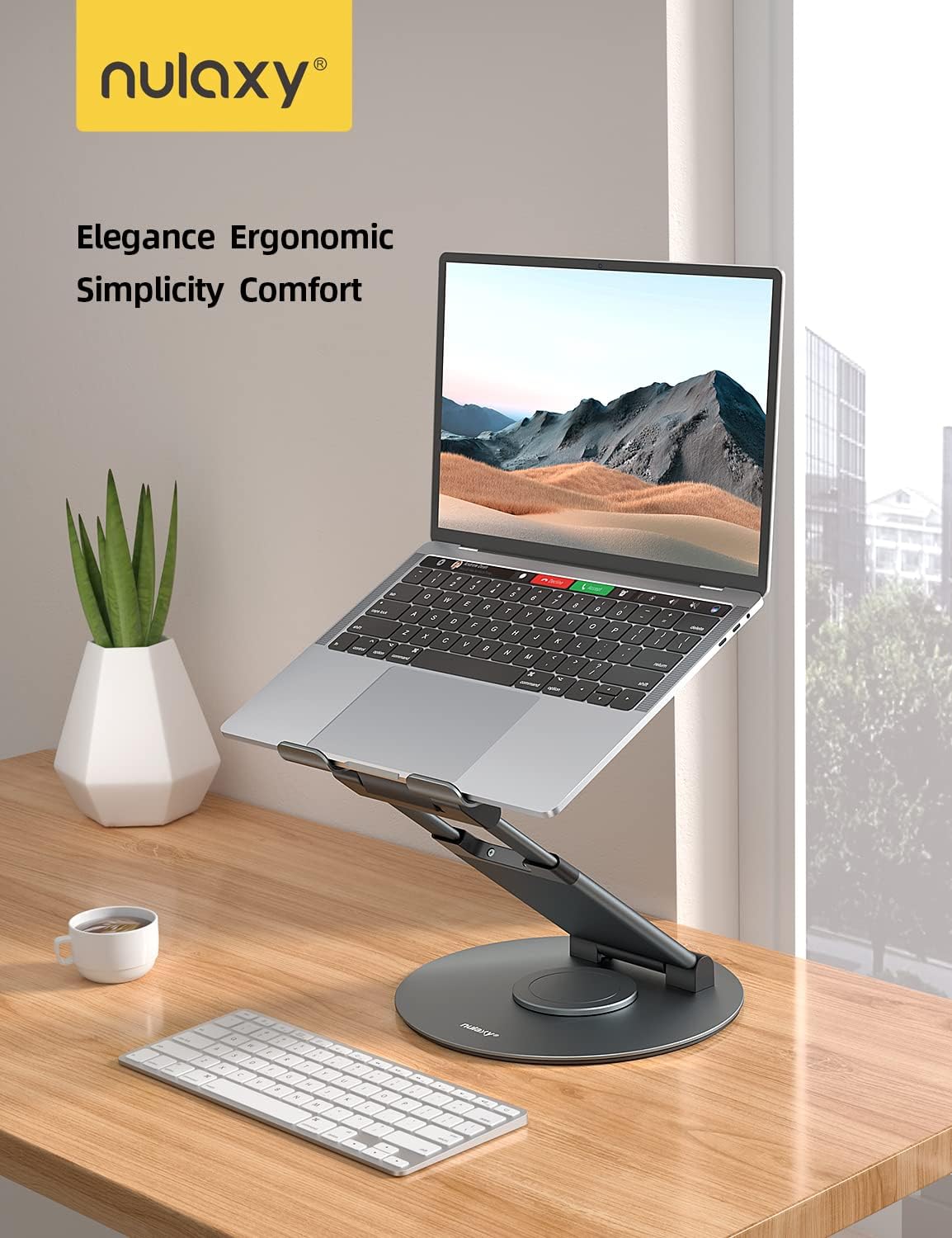 Telescopic 360 Rotating Laptop Stand, Gray