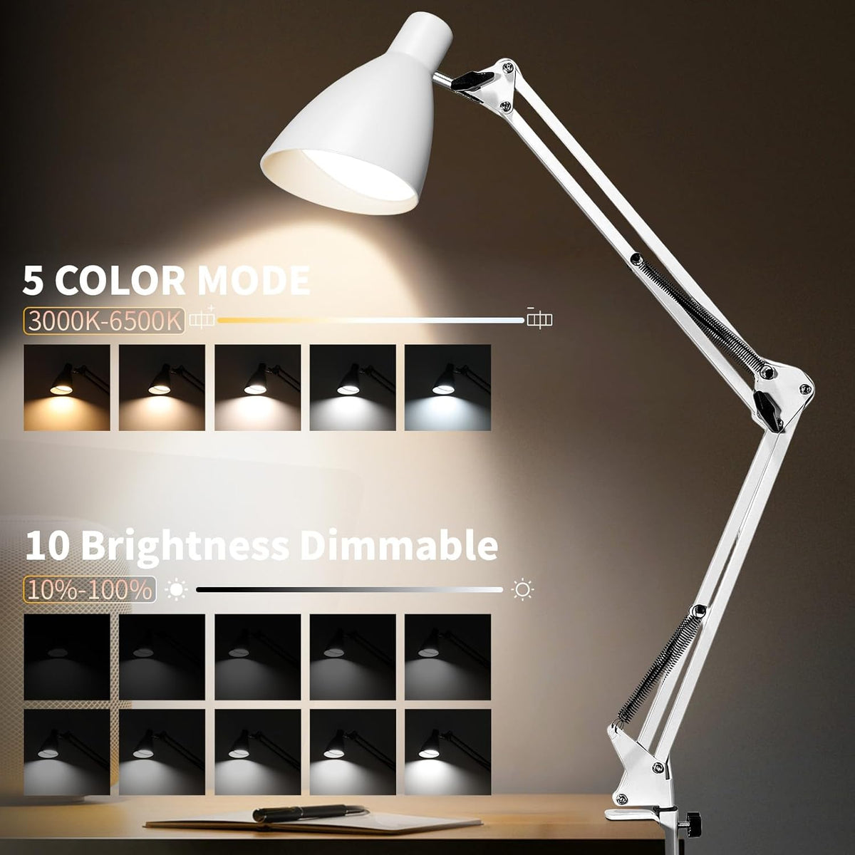 Led Desk Lamp, White