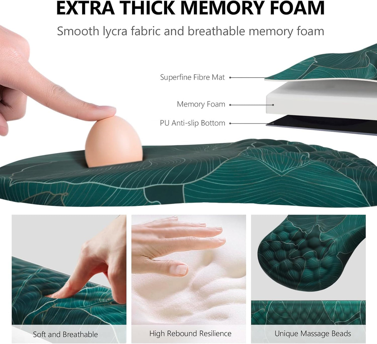 Mouse Pad Wrist Support, Green