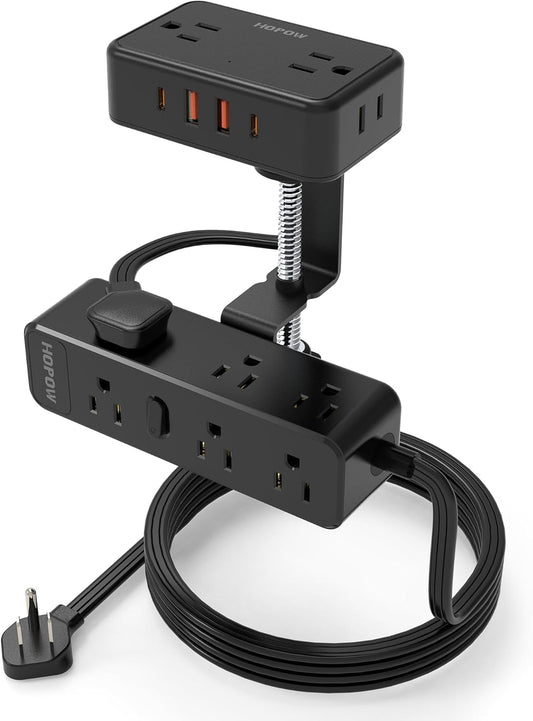 Dual Layer Desk Clamp Power Strip