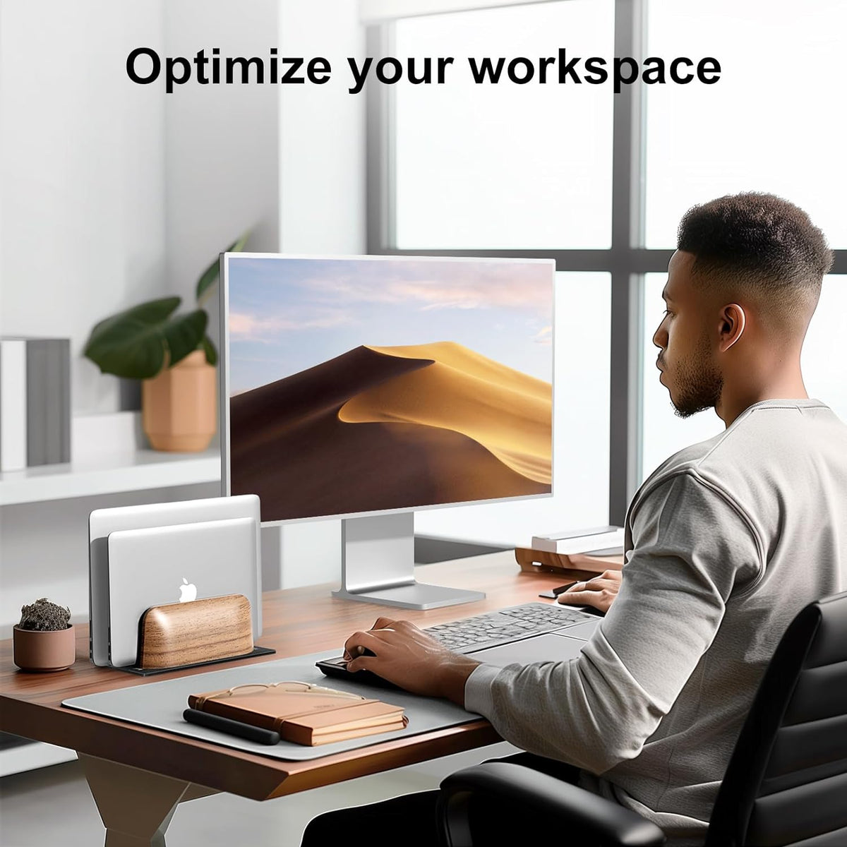 Vertical Laptop Stand, Wooden