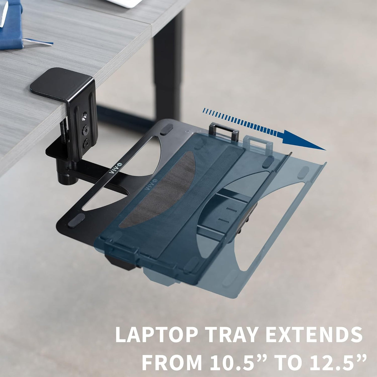 Clamp-on 12 x 9 inch Rotating Laptop Tray