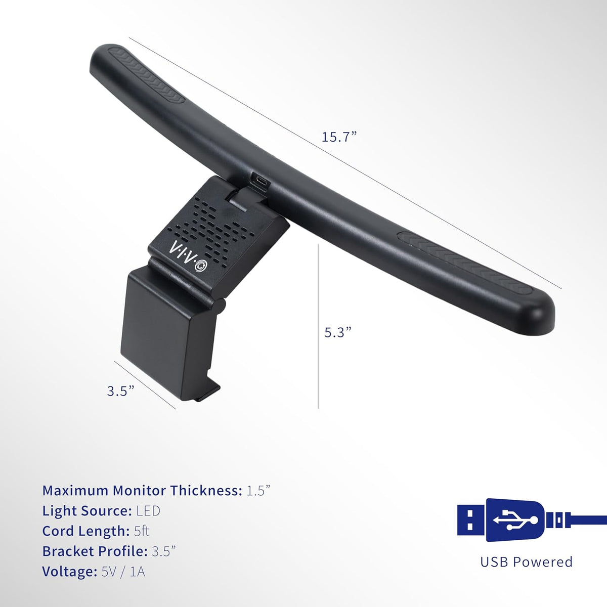 VIVO Universal LED Curved Computer Monitor Light Bar