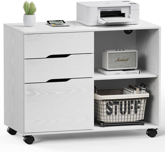 Lateral File Cabinet with 3 Drawers Rolling Filing Cabinets Under