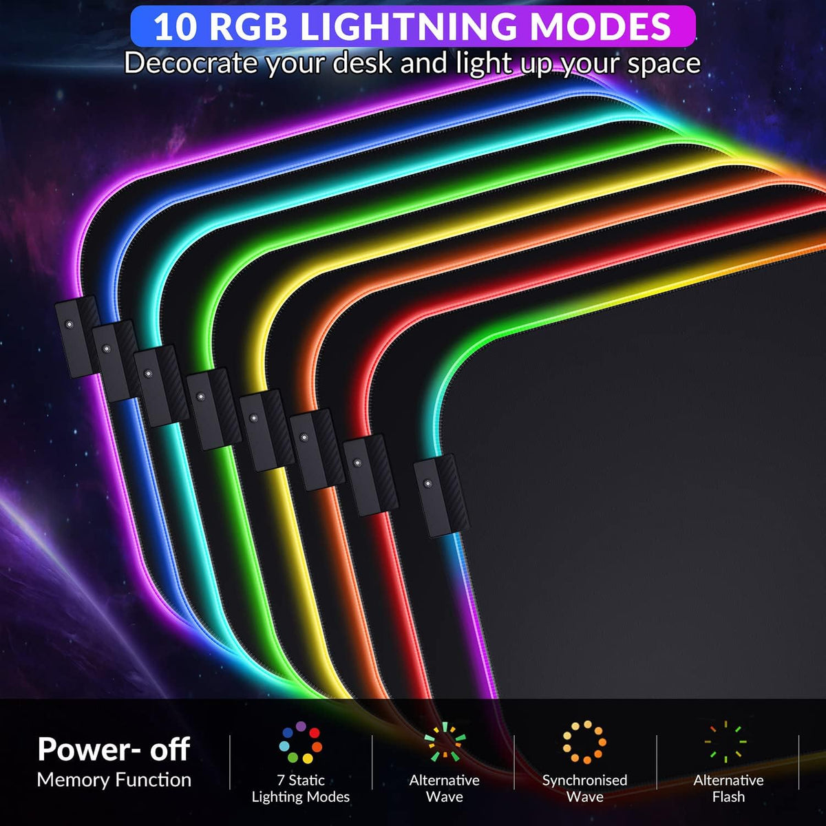 RGB Mouse Pad with Wrist Rest Support
