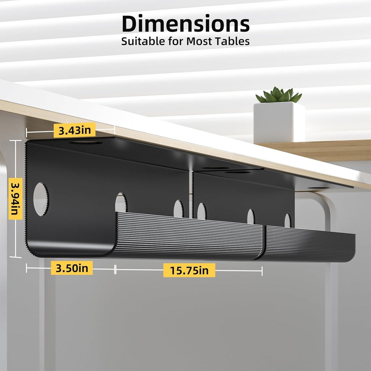 Cable Management Under Desk, 2 Pack