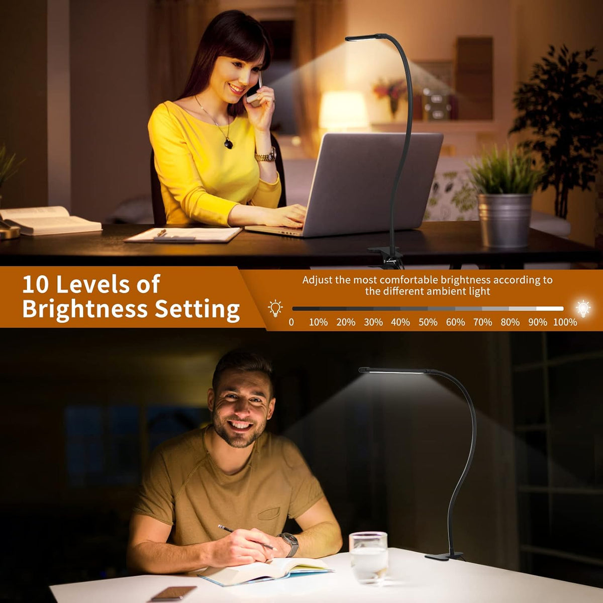 LED Desk Lamp [77 LEDs Light 3 Color Modes