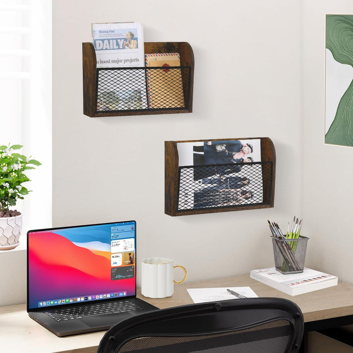 2 Packs Wall File Organizer-Holder