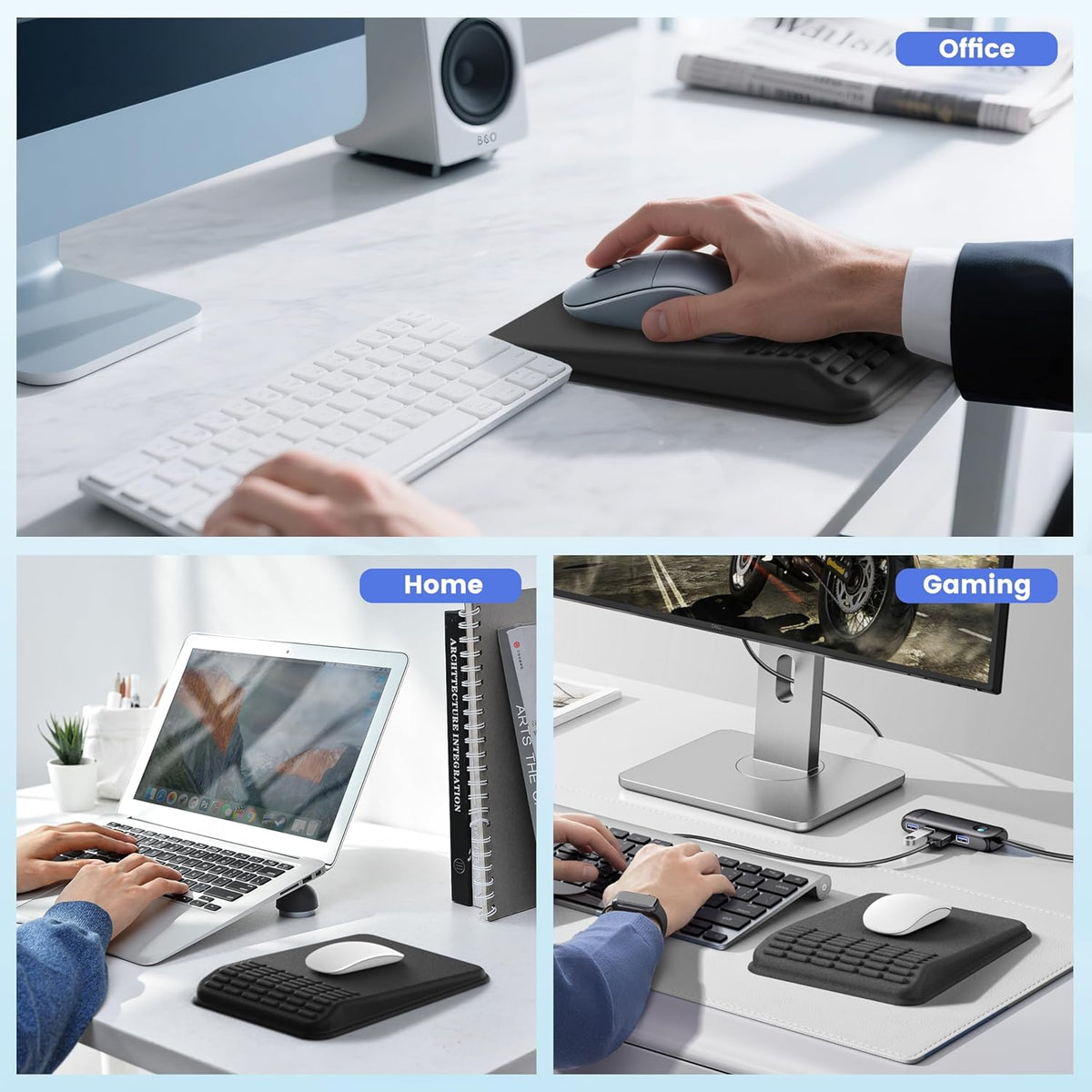 Mouse Pad with Wrist Rest, Black