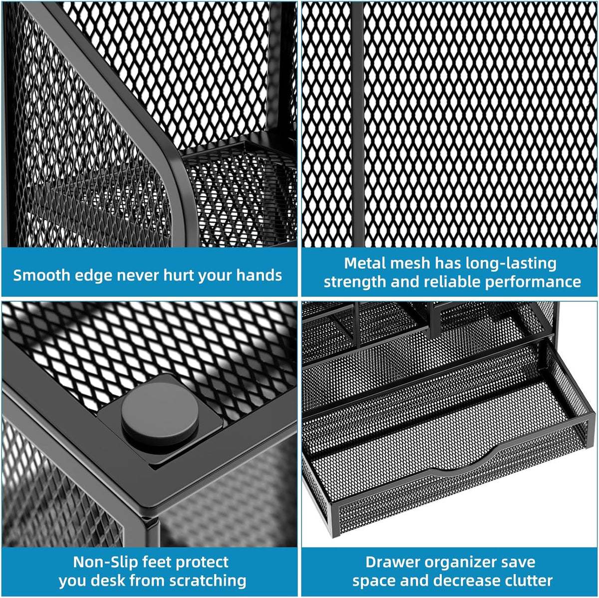 Mesh Pen Holder, Black