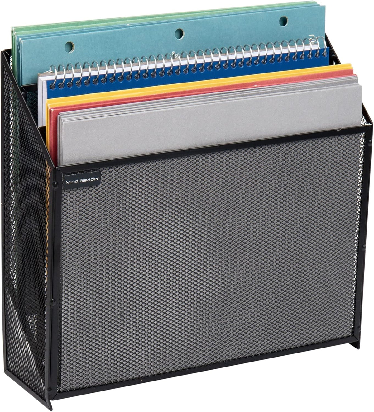 Vertical File Storage, Desktop Organizer, Black, Mesh
