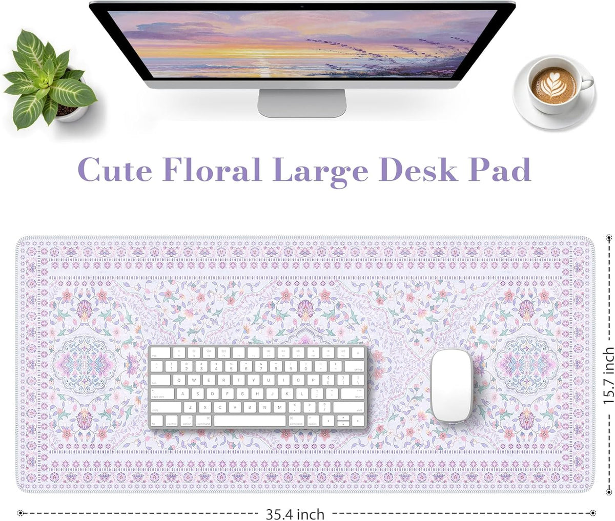Elegant Floral Desk Mat