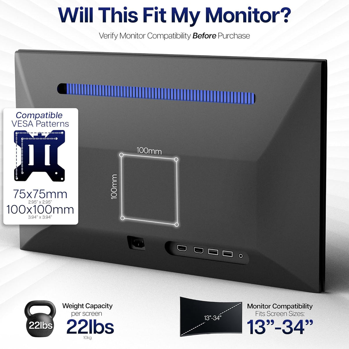Dual Monitor Desk Stand Free-Standing LCD Mount