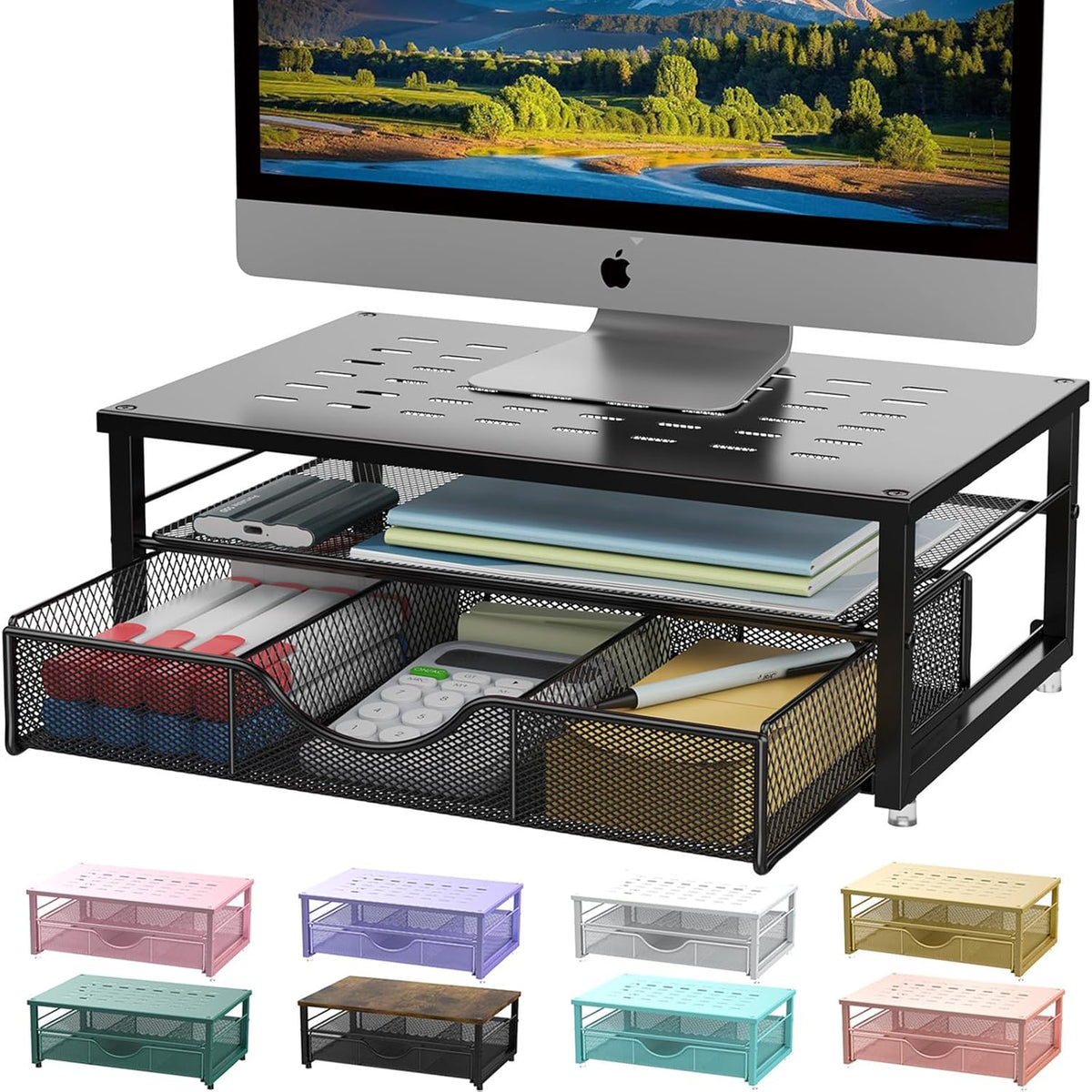 Computer Monitor Stand Riser, Black