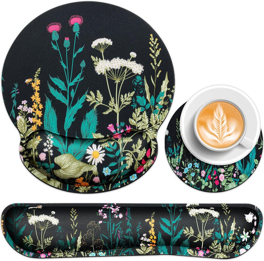 Mouse Pad with Wrist Rest Set