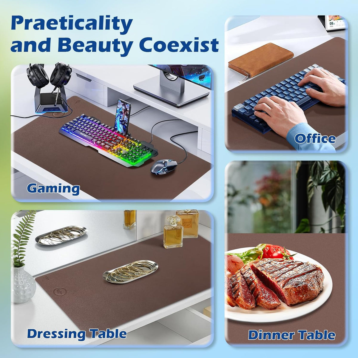 Wireless Charging Desk Mat with Desk Pad
