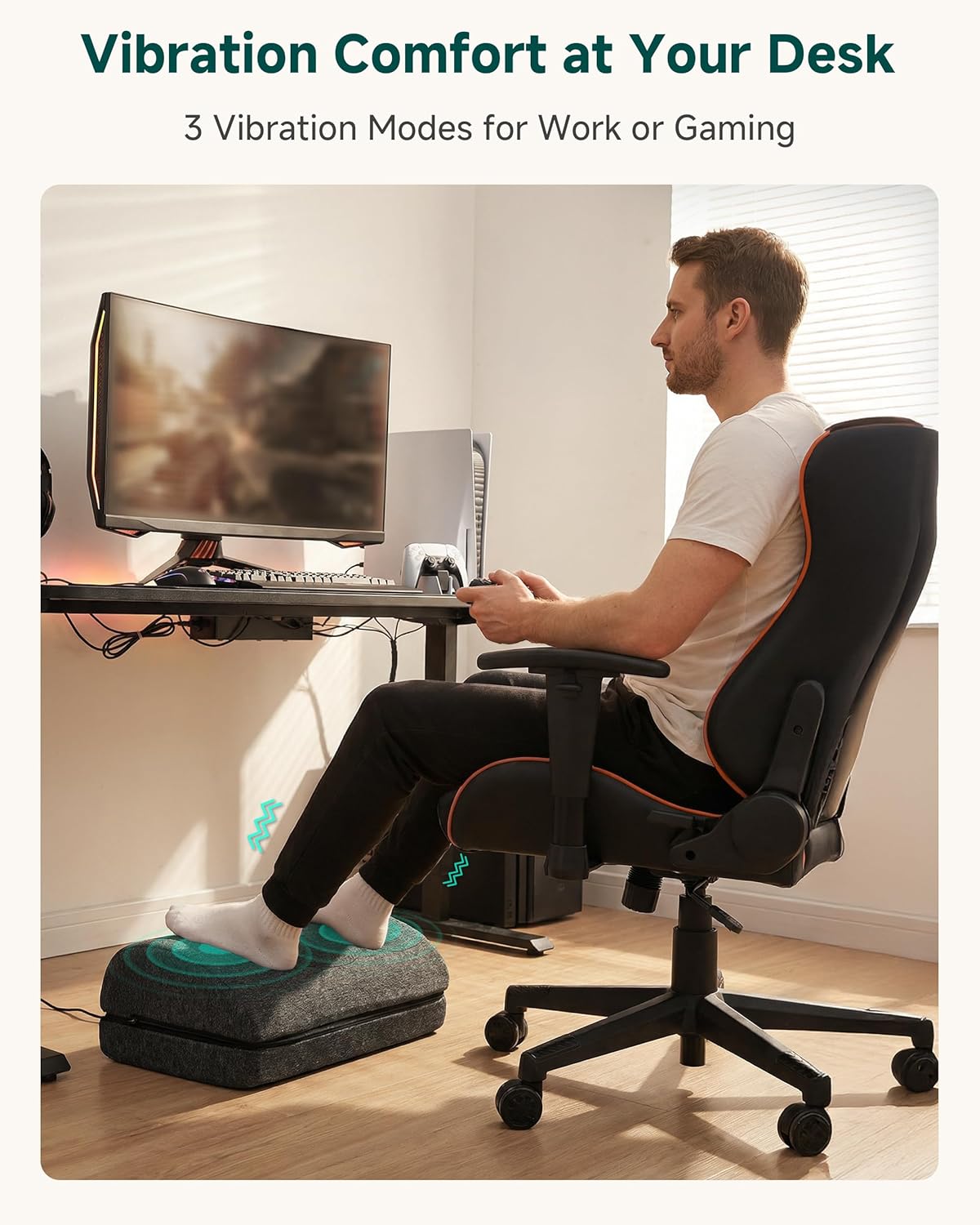 Footrest Massager with Adjustable Vibrating Heat