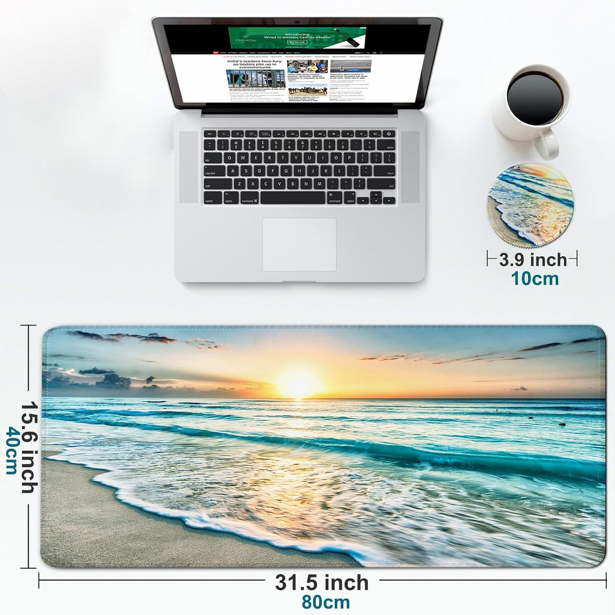 Large Gaming Mouse Pad with Coaster