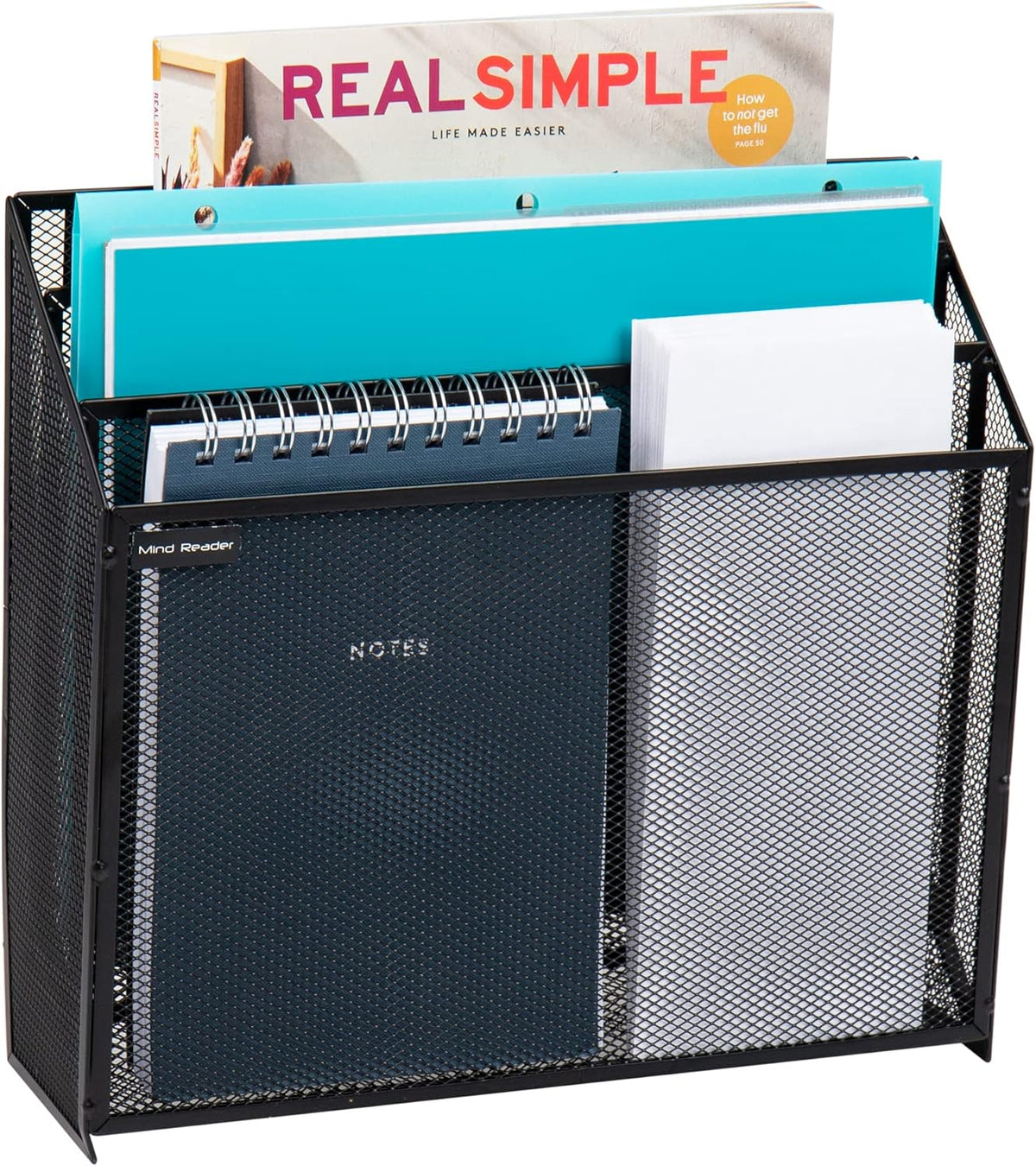 Vertical File Storage, Desktop Organizer, Black, Mesh
