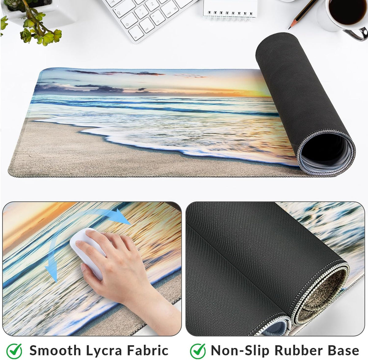 Large Gaming Mouse Pad with Coaster
