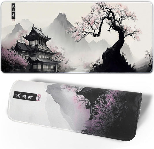 Watercolor Cherry Blossom Mouse Pad Gaming Mousepad Rubber
