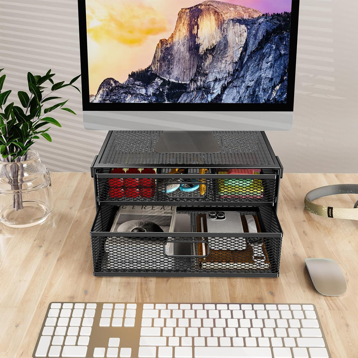 Under Desk Drawer Organizer No Drilling 2 Slide Out Drawer Under Desk