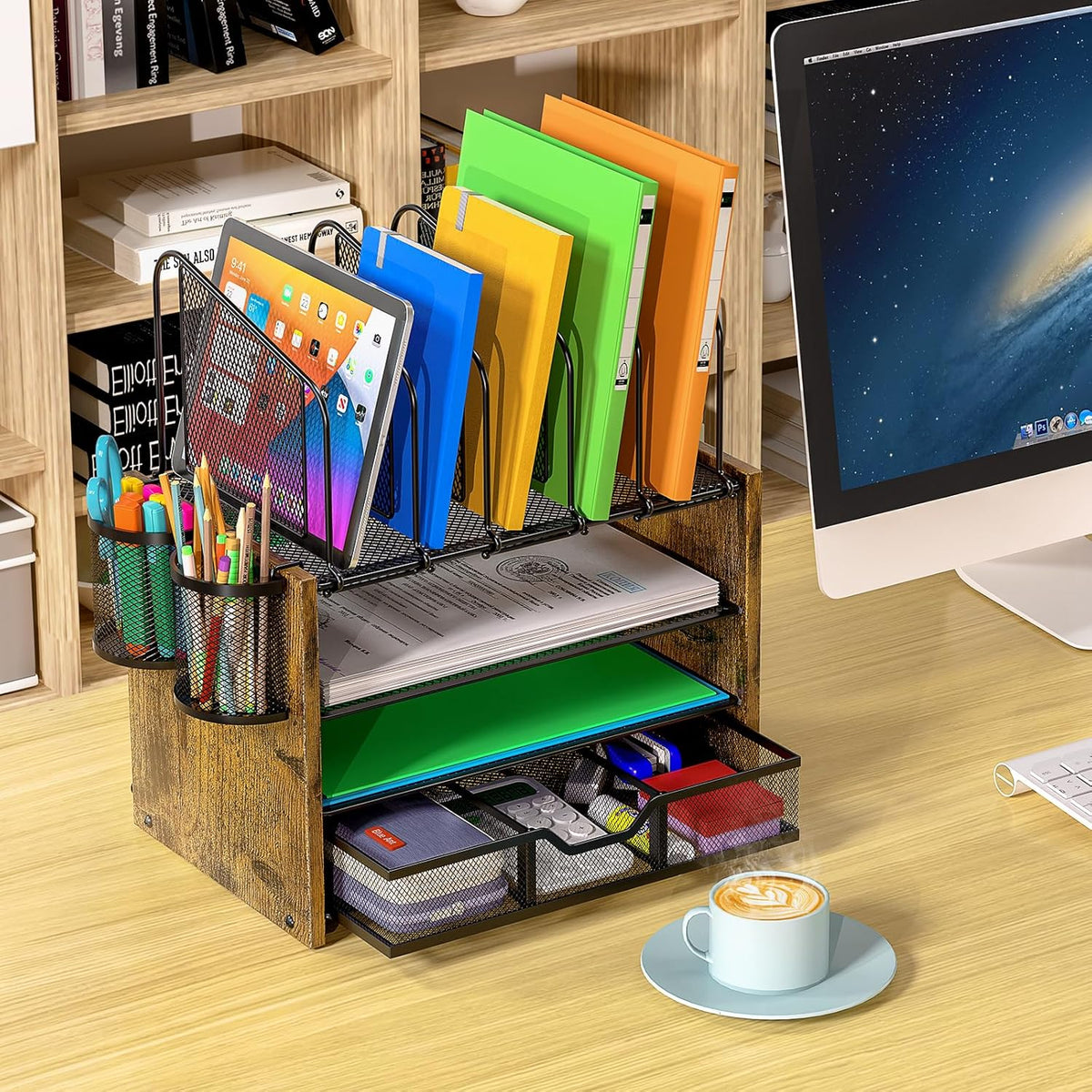 4-Tier Mesh Desk Organizer