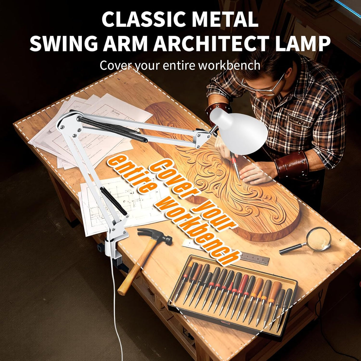 Led Desk Lamp, White