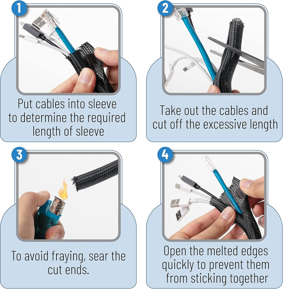 Bates 1/2 inch 10ft Long Cable Management Sleeve