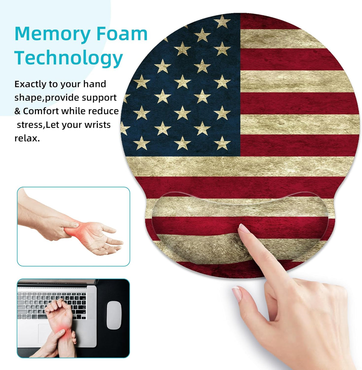 Ergonomic Mouse Pad with Wrist Support, Rubber