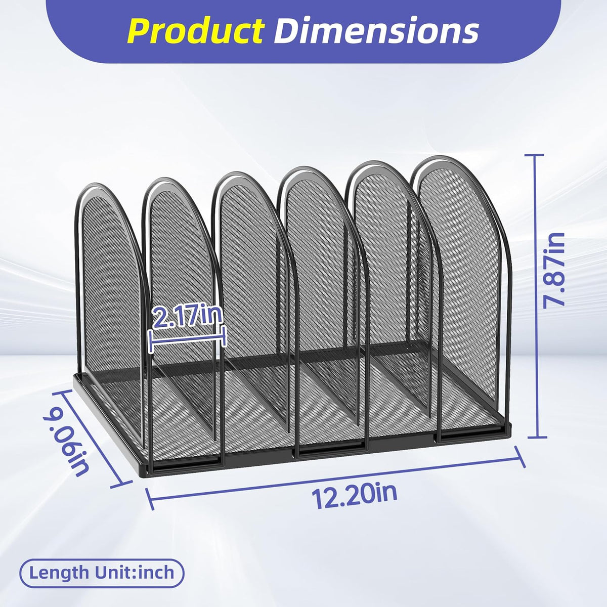 File Organizer, 5-Section Mesh Desk Organizer