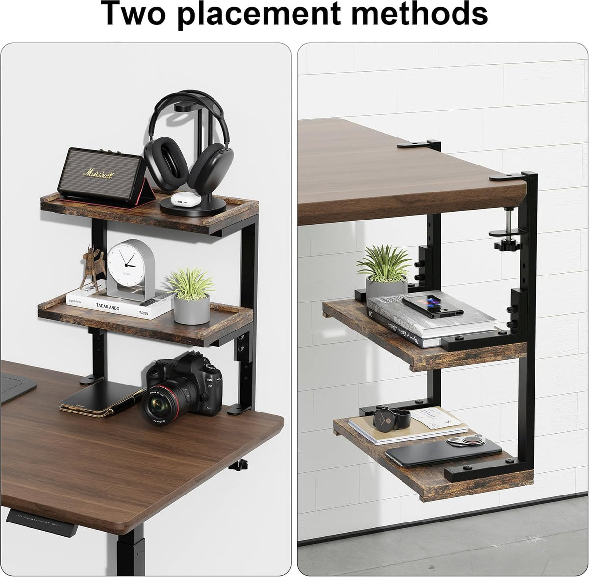 2-Tier Desk Shelf, Expandable Under Desk Storage