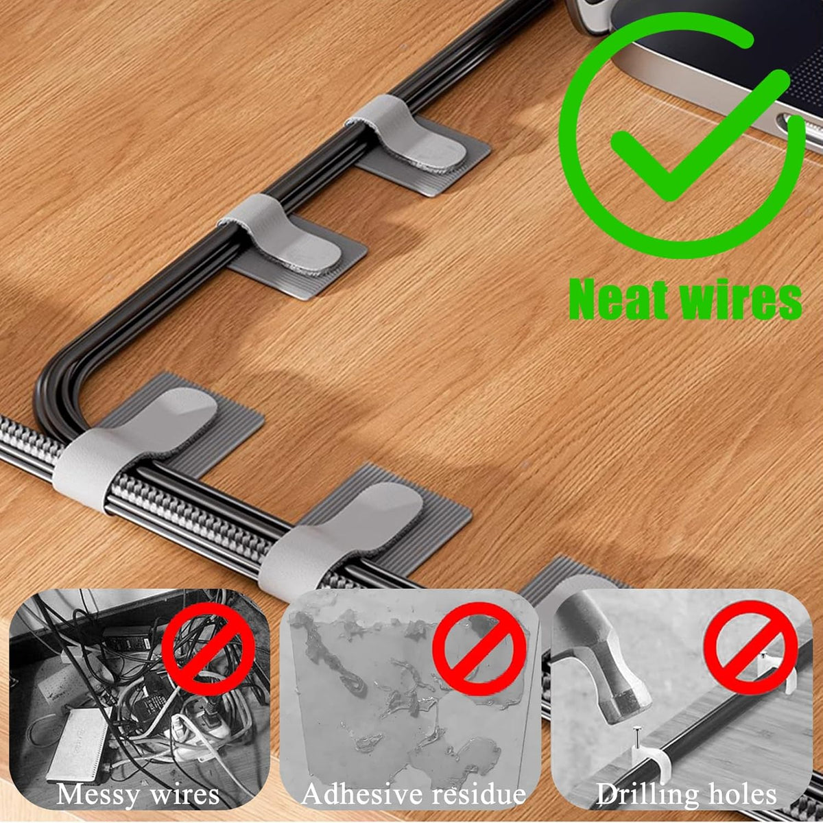 Hook and Loop Cable Ties, 80PCS