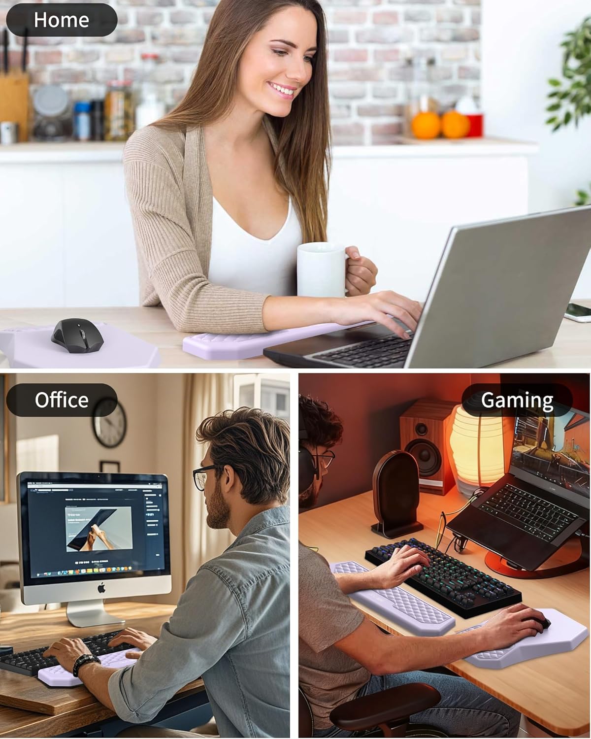 Ergonomic Mouse Pad and Keyboard Wrist Rest Support Set