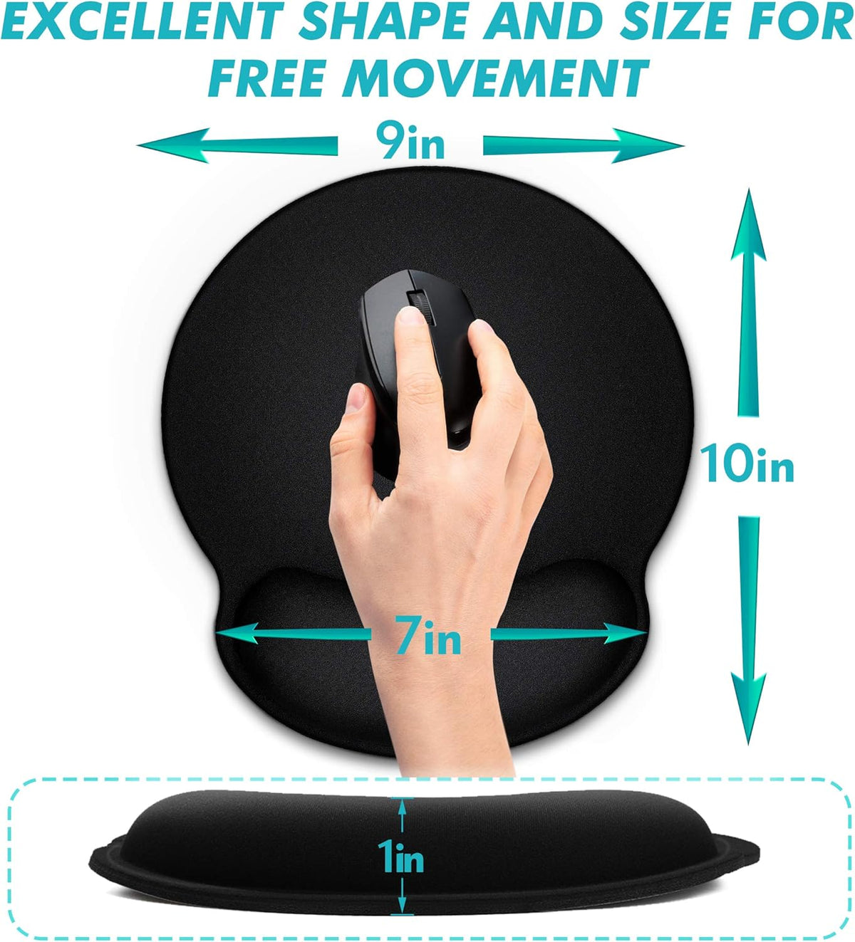 Ergonomic Mouse Pad with Wrist Rest Support, 3 Pack