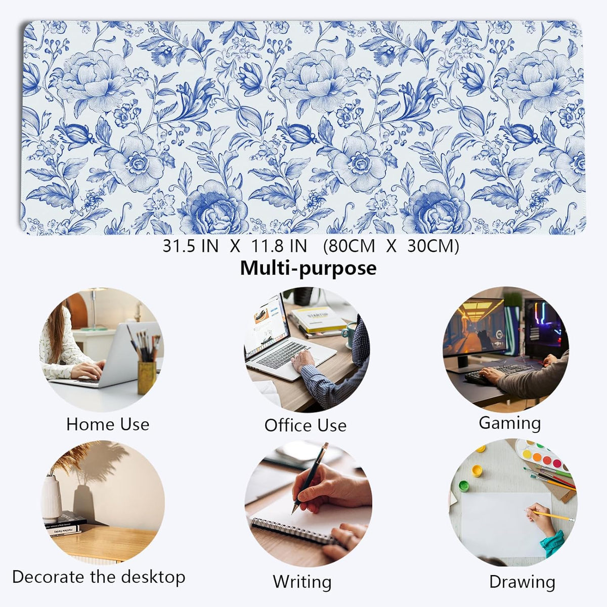 Blue Chinoiserie Mouse Pad