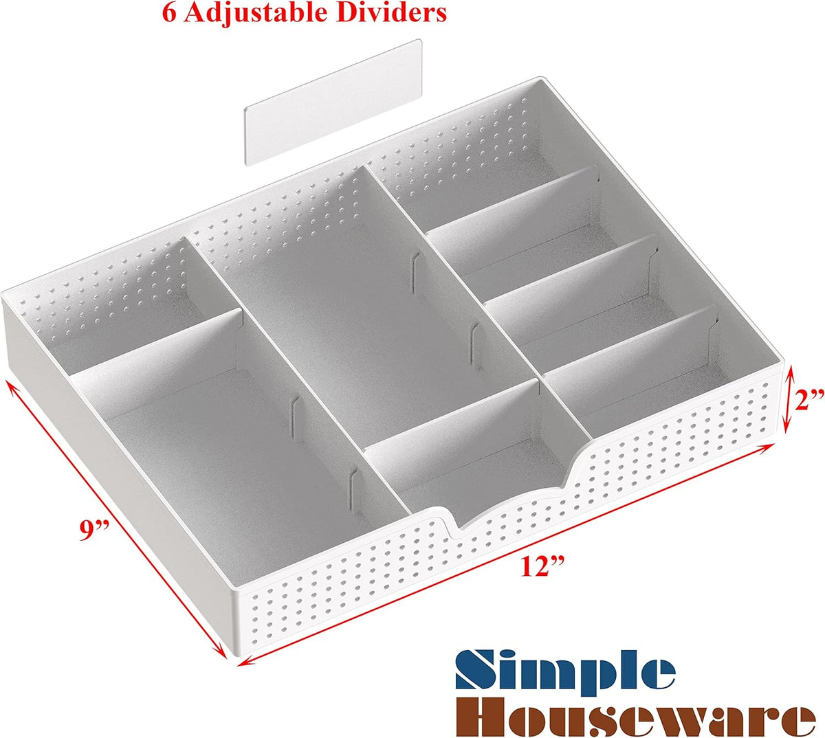 Desk Monitor Stand Riser with Adjustable Organizer Tray, White
