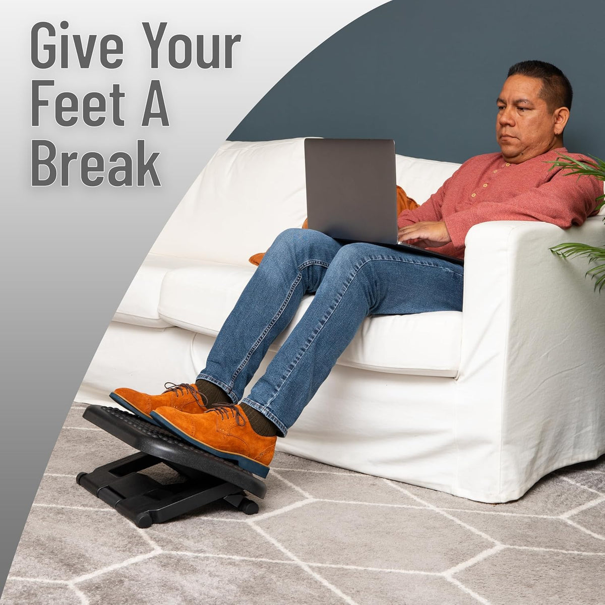 Foot Rest, Under Desk at Work, Black, Plastic