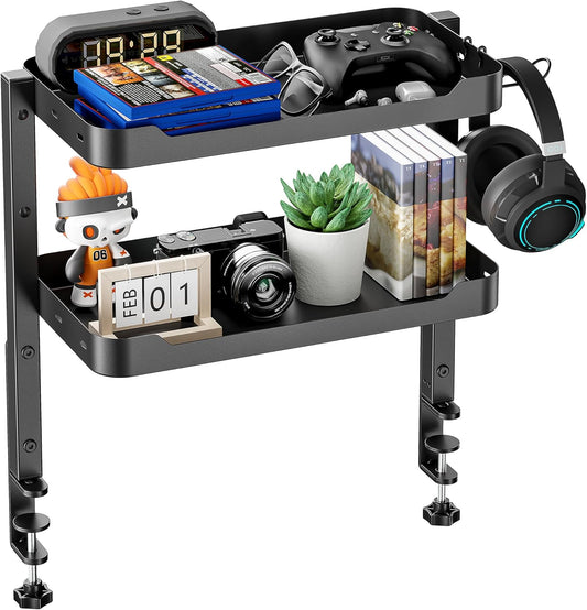 2-Tier Clamp On Desk Shelf