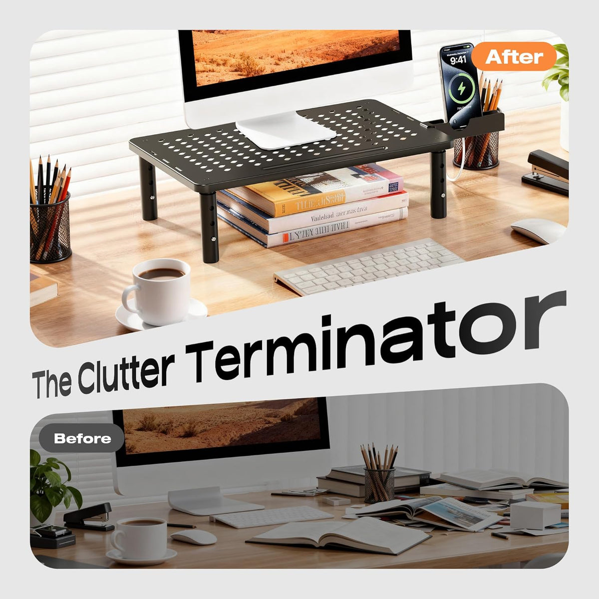 Computer Monitor Stand Riser, 2 Pack