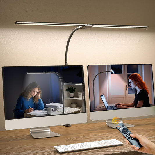 Desk Lamp Home Office, 15W Dual Screen Monitor Light with Clamp