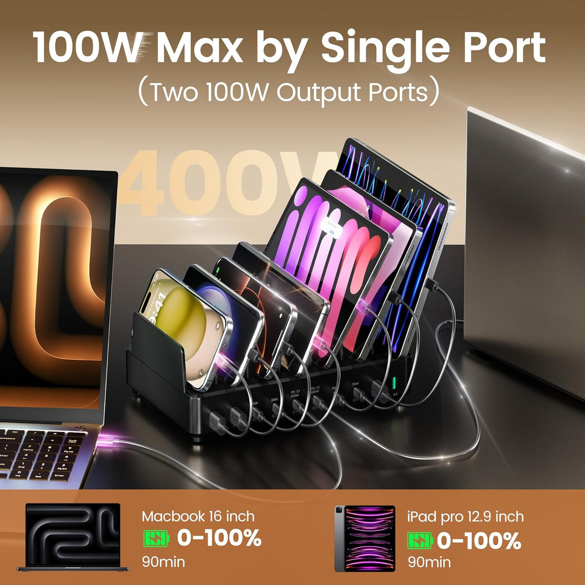 400W Charging Station, Black