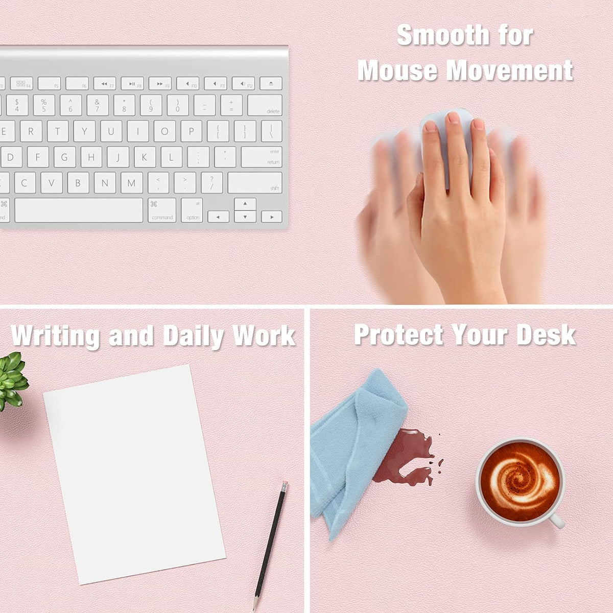 Desk Pad, 30" x 14" PU Leather Desk Mat