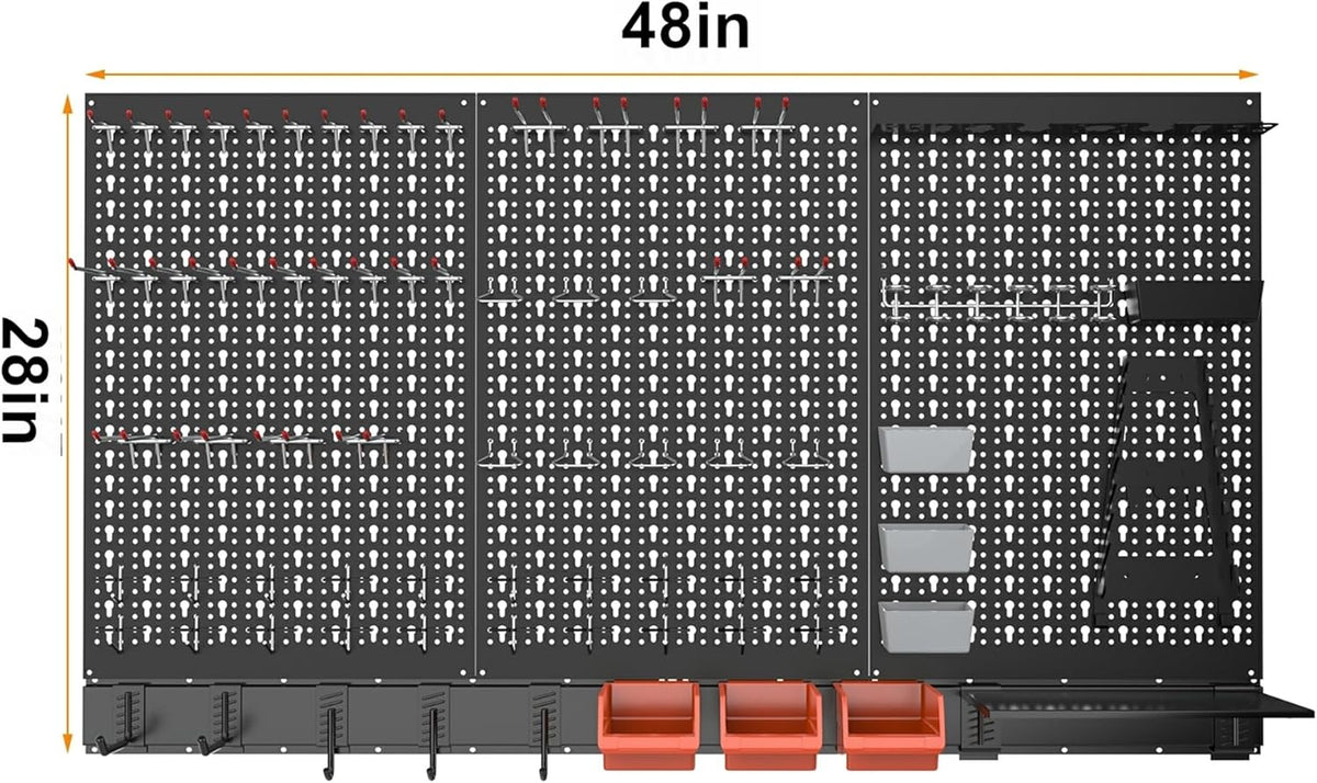 Metal Pegboard Wall Organizer System
