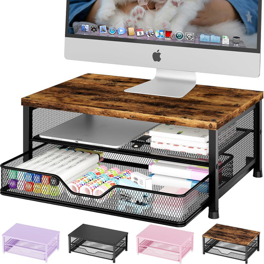 Computer Monitor Stand Riser, Brown