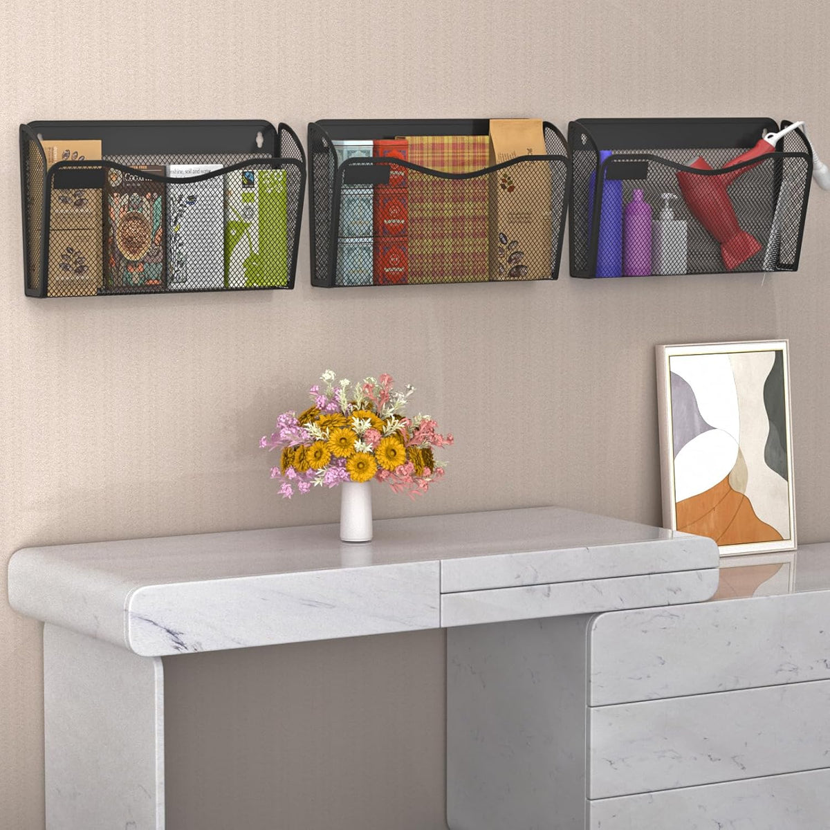 Wall File Organizer, Mesh Hanging File Organizer