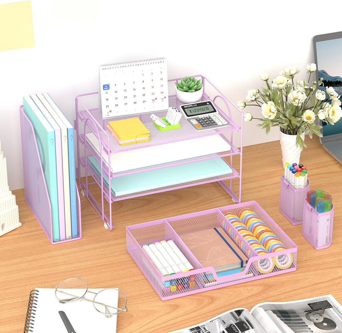 Desk Organizer and Accessories, 15.4 x 9.1