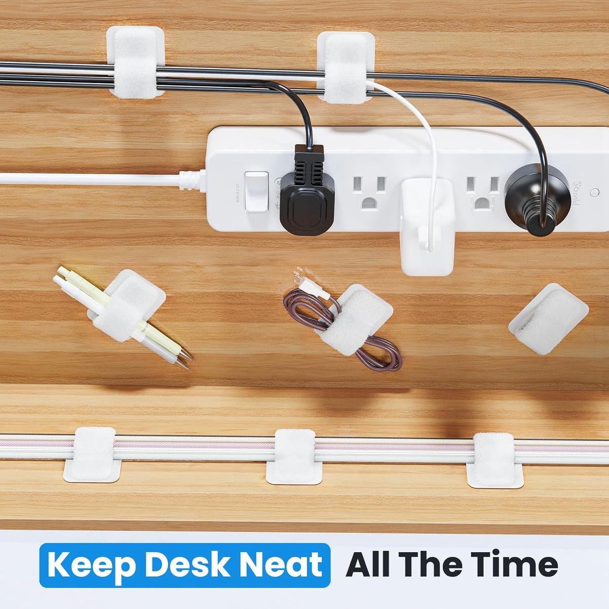 Cable Management Under Desk, White