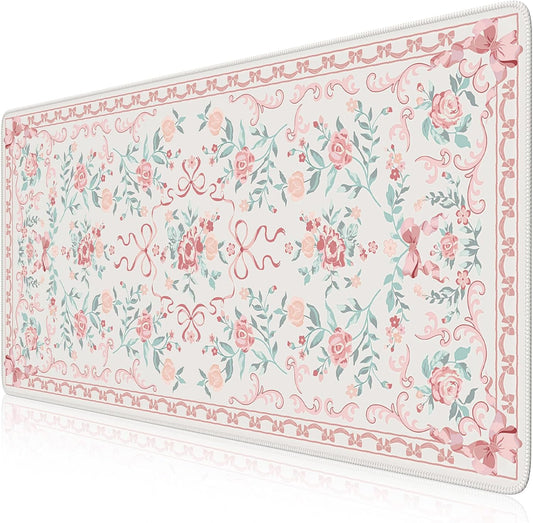 iCasso Aesthetic Desk Mat for Desktop,Cute Desk Pad for Wome